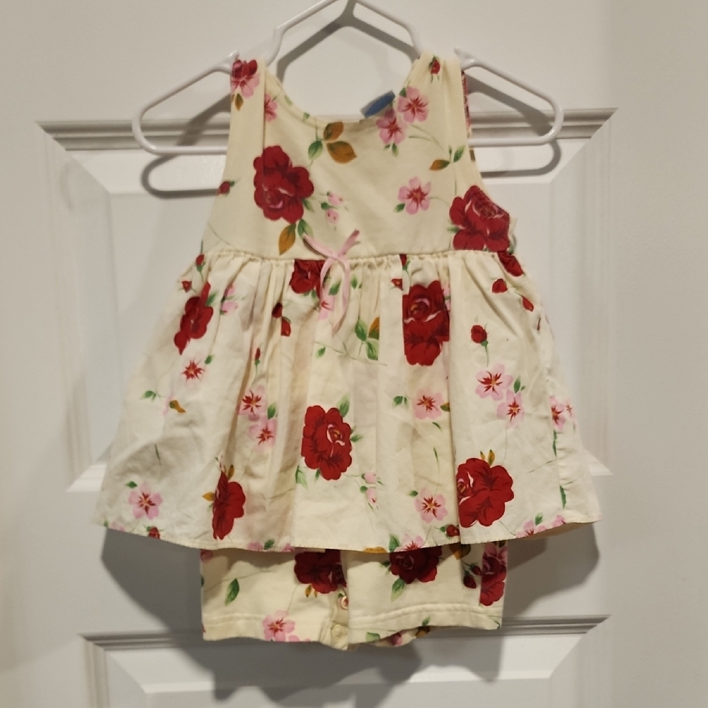 Miniwear Floral Bodysuit - Cream and Red